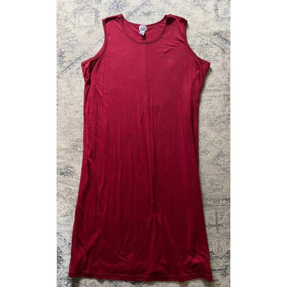Only Necessities Womens 3X Burgundy Red Sleeveless Knit Dress Stretch 05-3762-1